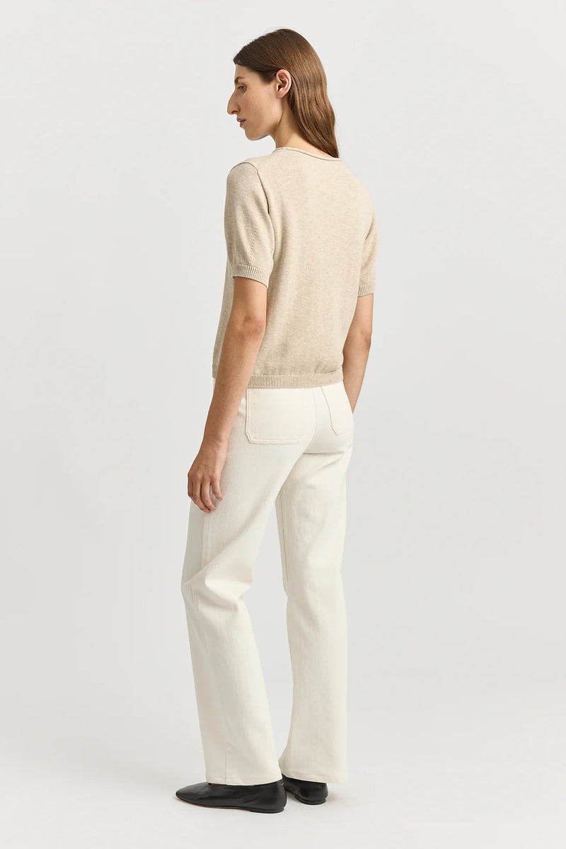 SHORT SLEEVE KNIT in Jute by Toorallie