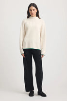 WIDE RIB MOCK NECK in Ivory by Toorallie