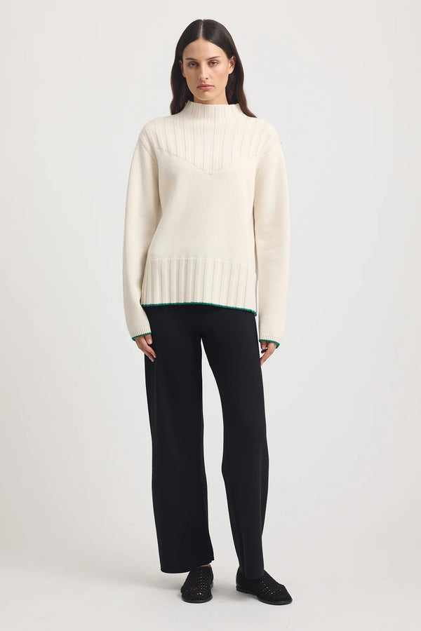WIDE RIB MOCK NECK in Ivory by Toorallie