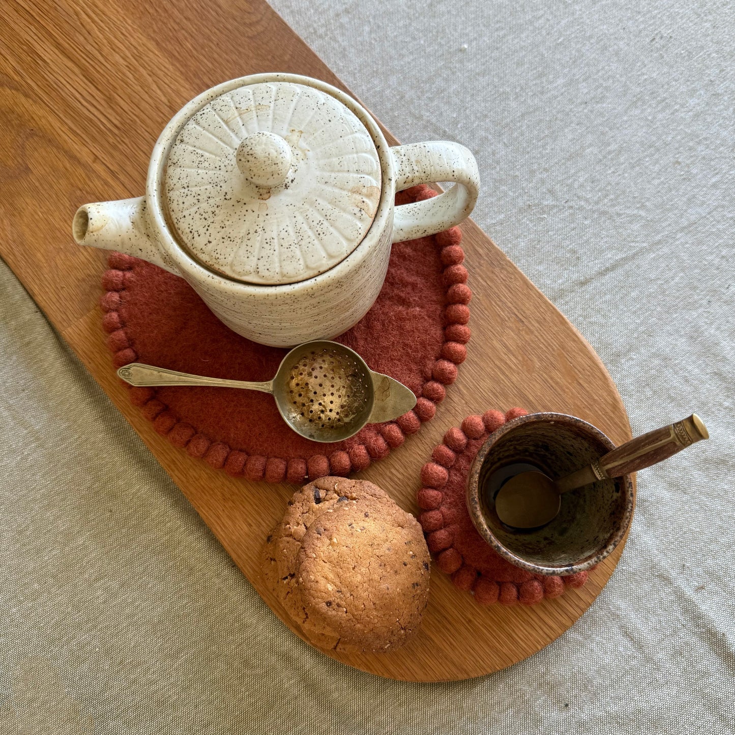 FELT COASTER SET is Spiced Cocoa by Home Dwellers