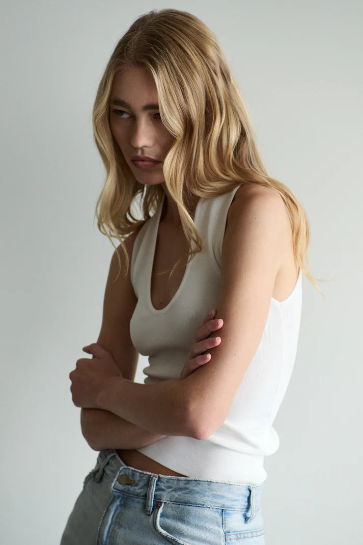 TROPEA TOP in Rice White by Mael Brand