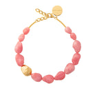 BIG ORGANIC PEARL NECKLACE WITH GOLD in Watermelon Marble by Vanessa Baroni