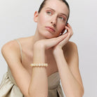 MINI BEADS FLEX BRACELET in Latte Marble by Vanessa Baroni