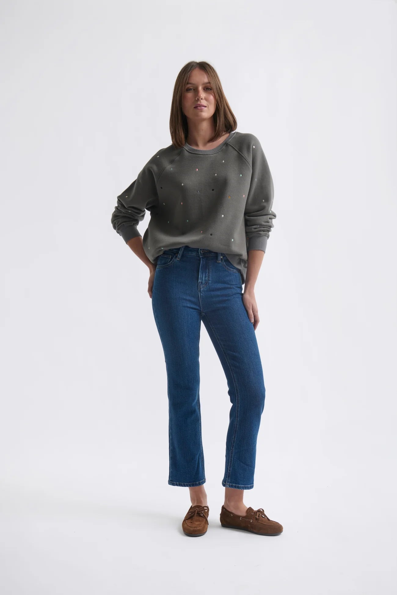 VACAY JEAN HEMMED in Brentwood Blue by Kireina