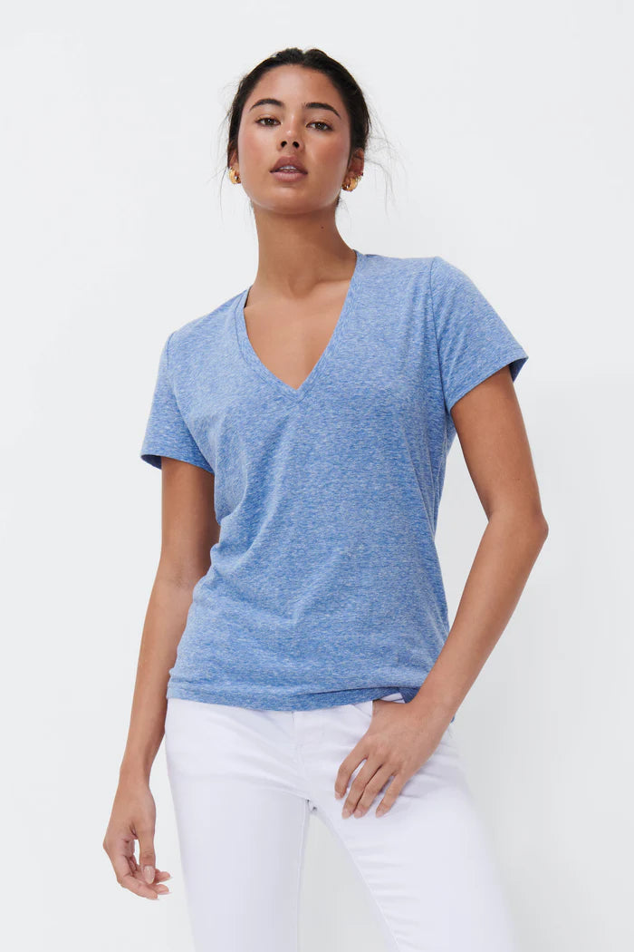 VERONICA V-NECK TEE in Denim Blue from Kireina