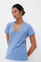 VERONICA V-NECK TEE in Denim Blue from Kireina