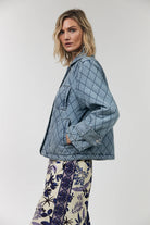 VIOLA QUILTED JACKET in Washed Denim by Lollys Laundry