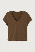 SONOMA SHORT SLEEVE V NECK TEE SON02AG in Vintage Chestnut by American Vintage