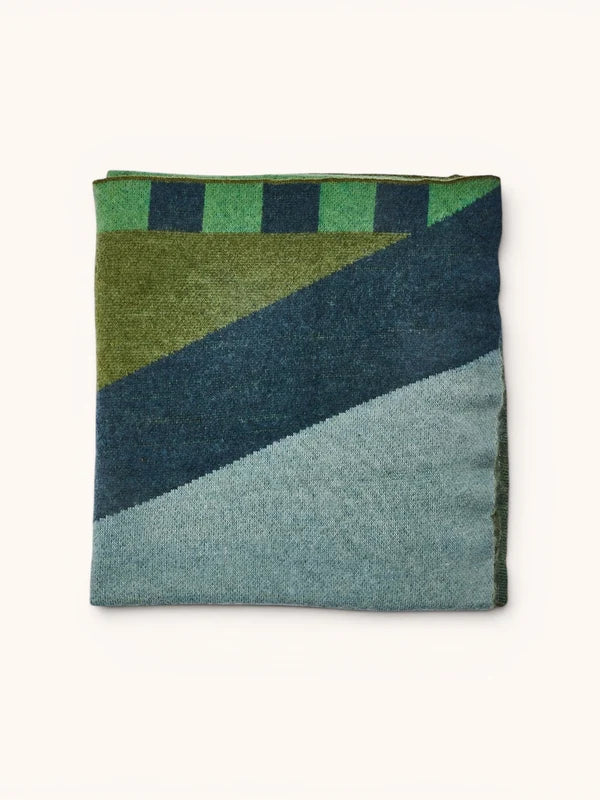 MOHAIR GEOMETRIC THROW in Green from Bonnie and Neil