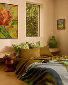 MOHAIR GEOMETRIC THROW in Green from Bonnie and Neil