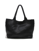 WOVEN TOTE BAG in Black by La Tribe