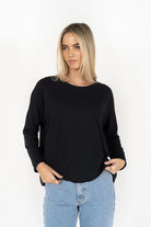 DIPPY LONG SLEEVE TEE in Slate by Humidity Lifestyle