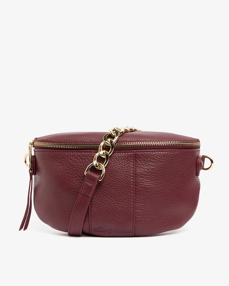 ZARA SLING BAG in Burgundy Pebble by ARLINGTON MILNE