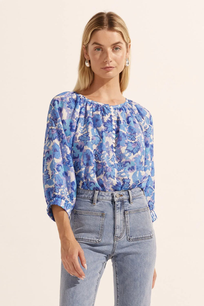 IMBUE TOP in Pacific Floral from Zoe Kratzmann