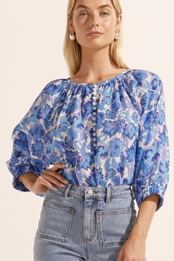 IMBUE TOP in Pacific Floral from Zoe Kratzmann