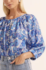 IMBUE TOP in Pacific Floral from Zoe Kratzmann