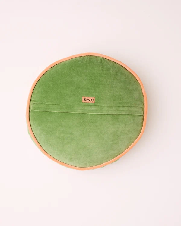 VELVET PEA CUSHION in Pesto from the amazing range of Kip & Co products