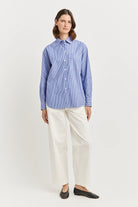 RELAXED COTTON SHIRT in Classic Stripe by Toorallie at Darling & Domain