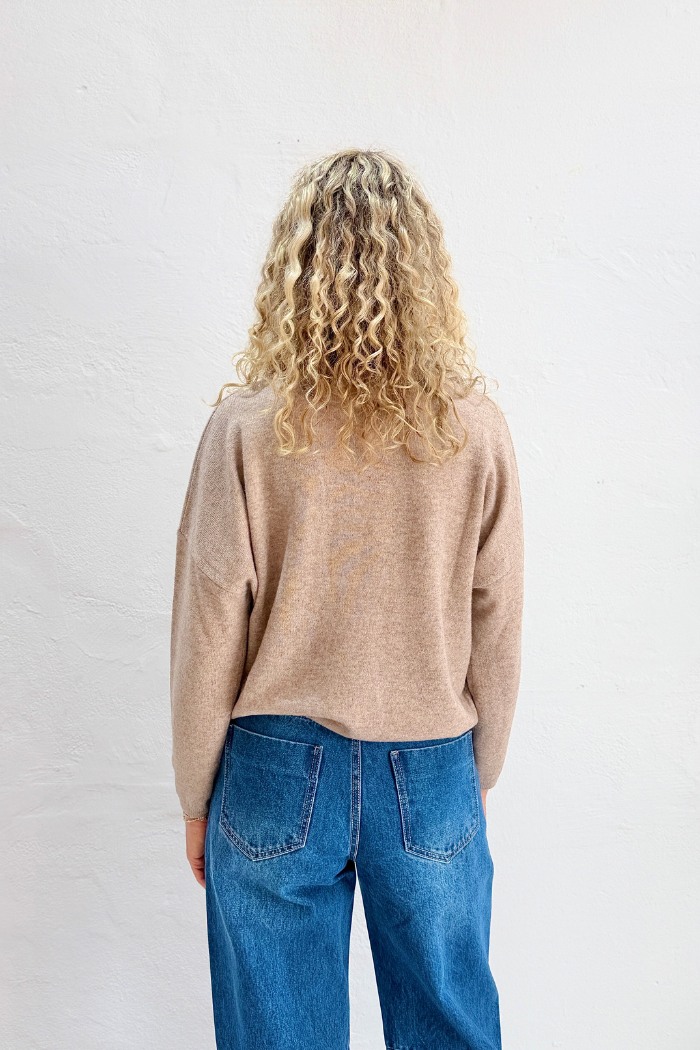 ALICIA CASHMERE KNIT TOP in Chestnut from Absolute Cashmere