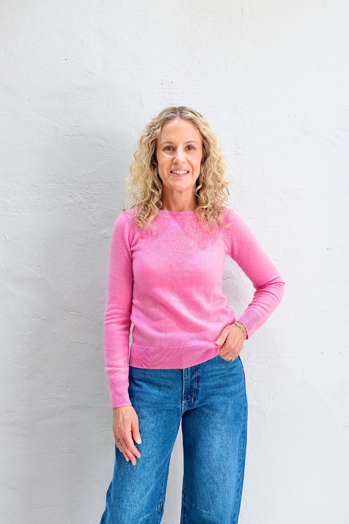 CATELINA CASHMERE KNIT TOP in Dragon Fruit from Absolute Cashmere