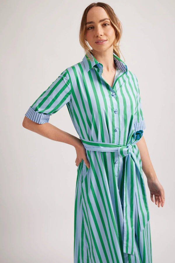Alessandra TARTUFO DRESS in Blue Parasol Stripe