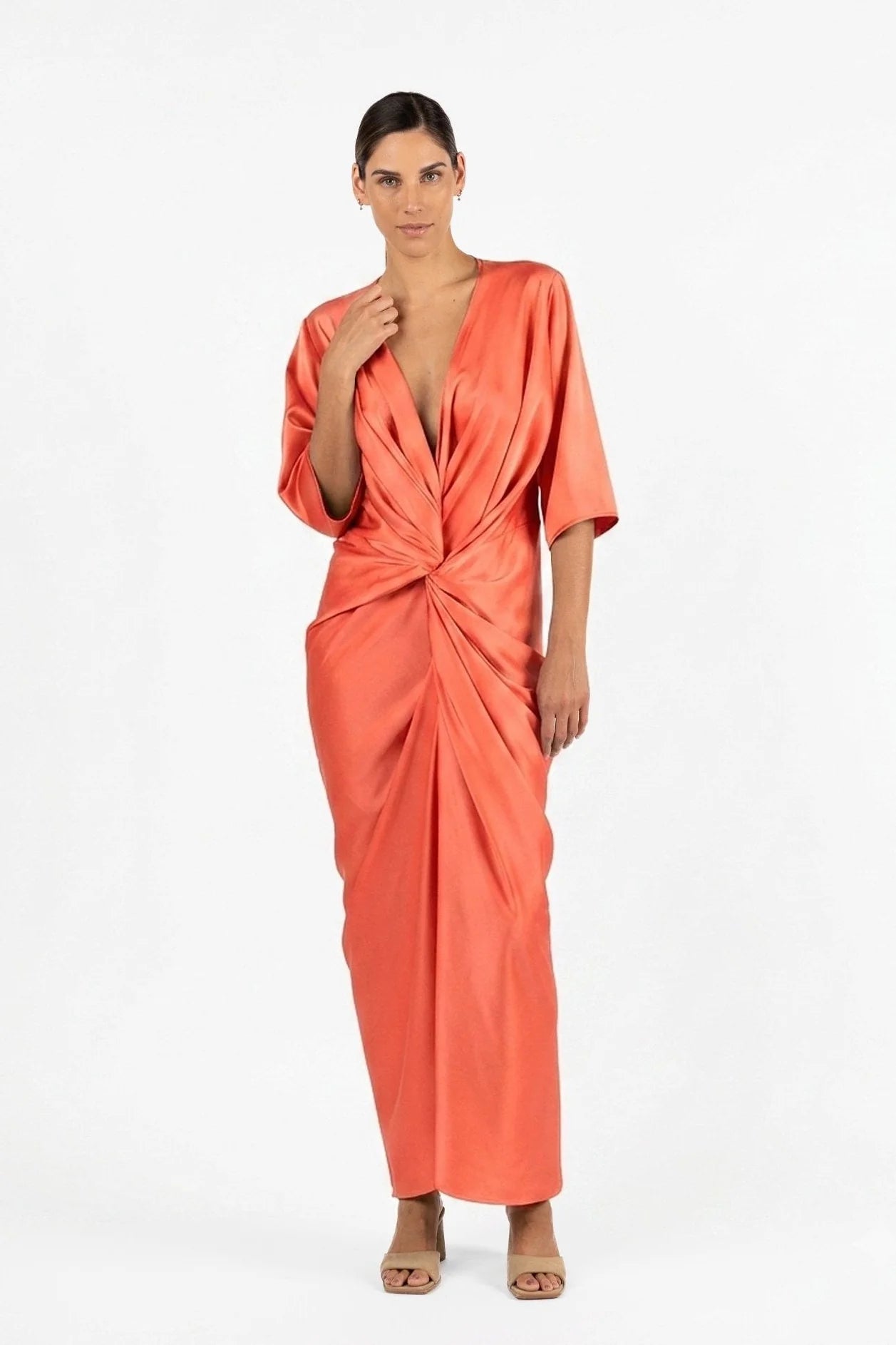 ALEX KIMONO MAXI in Clay by One Fell Swoop
