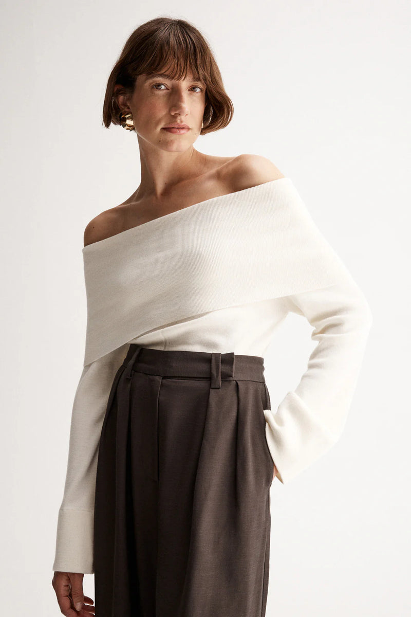 ALEXA KNIT TOP | Ivory