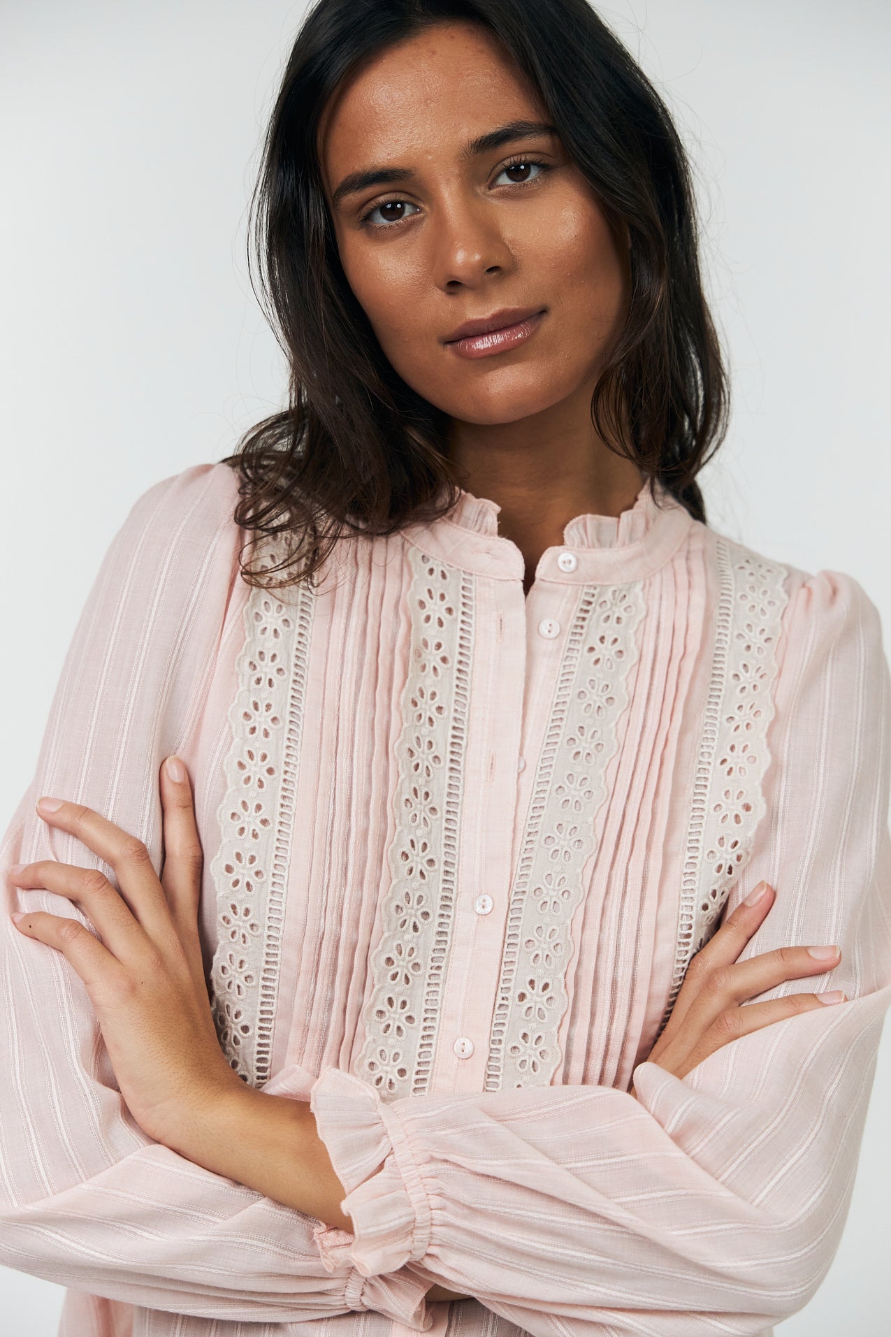 ARIEL LONG SLEEVE SHIRT in Light Pink by Lollys Laundry