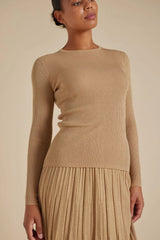 Alessandra MARLEY LUREX TOP in SAND at Darling & Domain