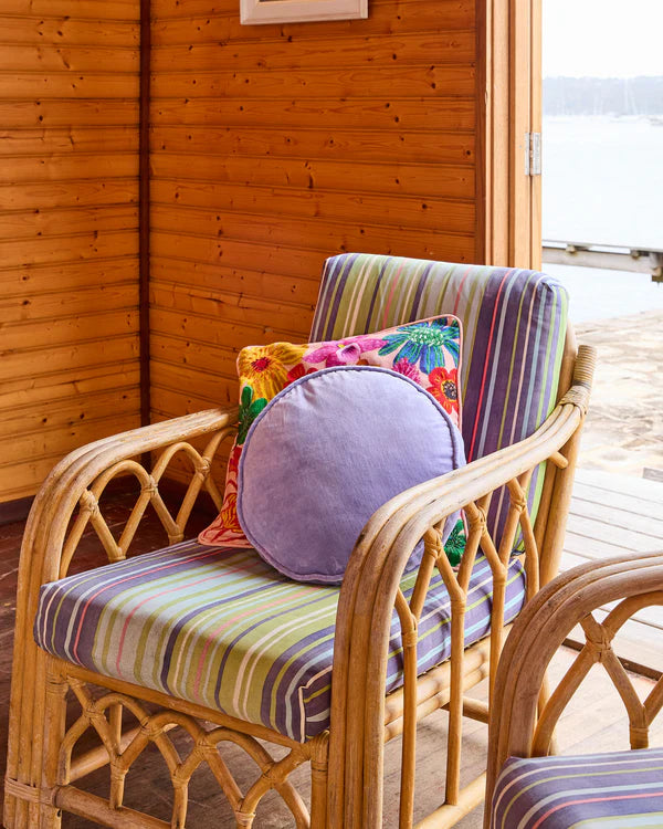 VELVET PEA CUSHION in Jacaranda from the amazing range of Kip & Co