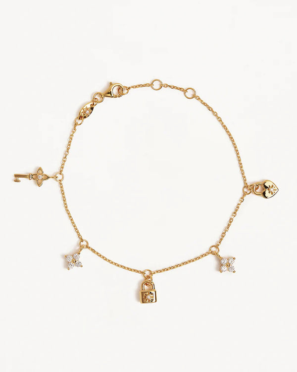 LOVE UNLOCKED CHARM BRACELET in 18k Gold Vermeil from By Charlotte