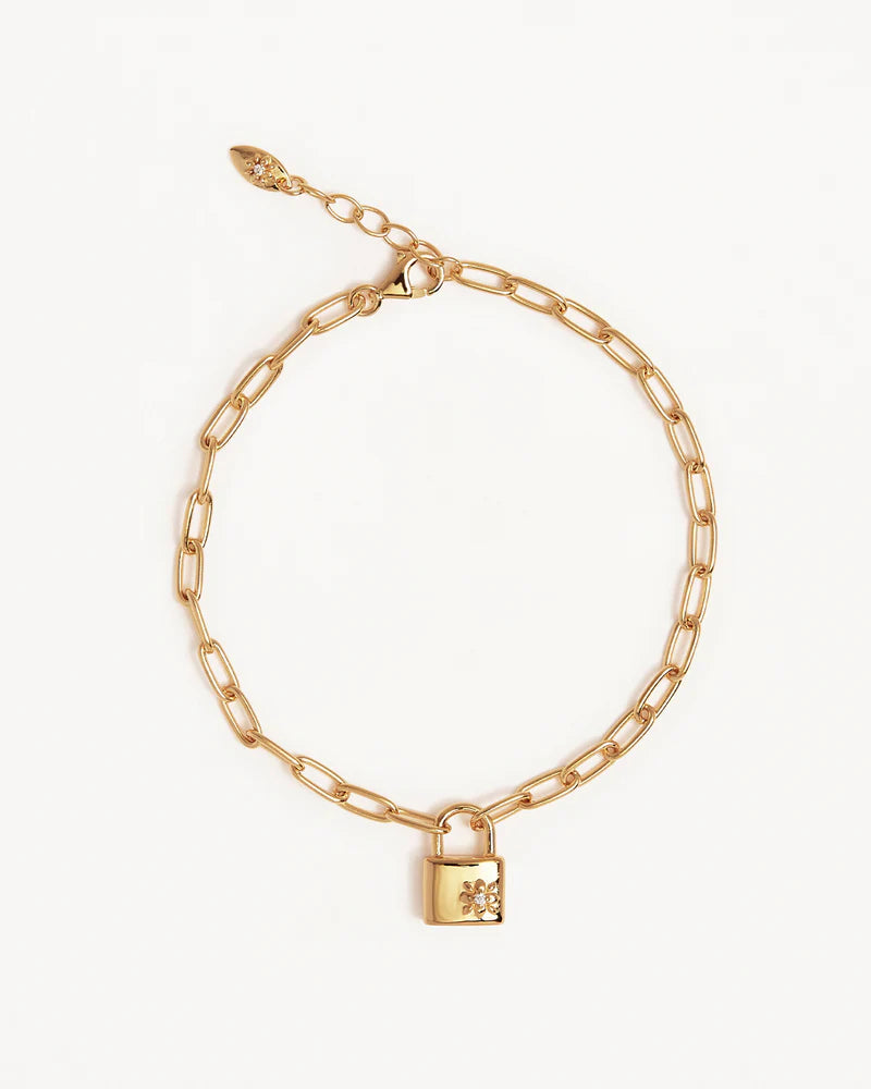 PROMISE OF US LOTUS PADLOCK BRACELET in 18k Gold Vermeil from By Charlotte