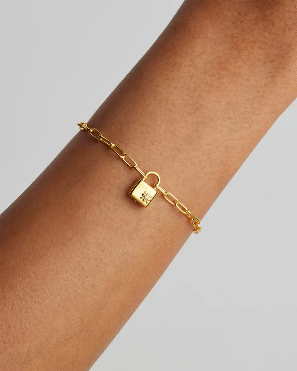 PROMISE OF US LOTUS PADLOCK BRACELET in 18k Gold Vermeil from By Charlotte