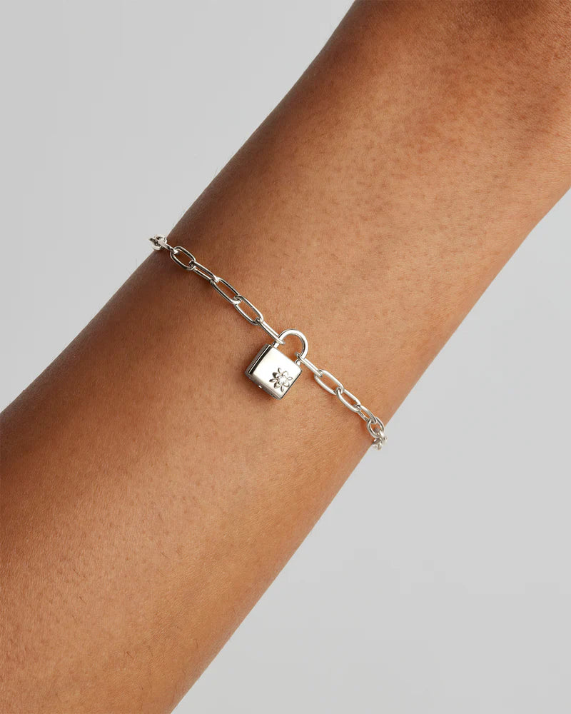 PROMISE OF US LOTUS PADLOCK BRACELET in Sterling Silver from By Charlotte