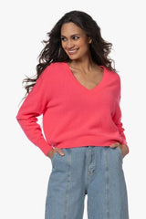 RAX18A V NECK in Fluroescent Hortensia by American Vintage