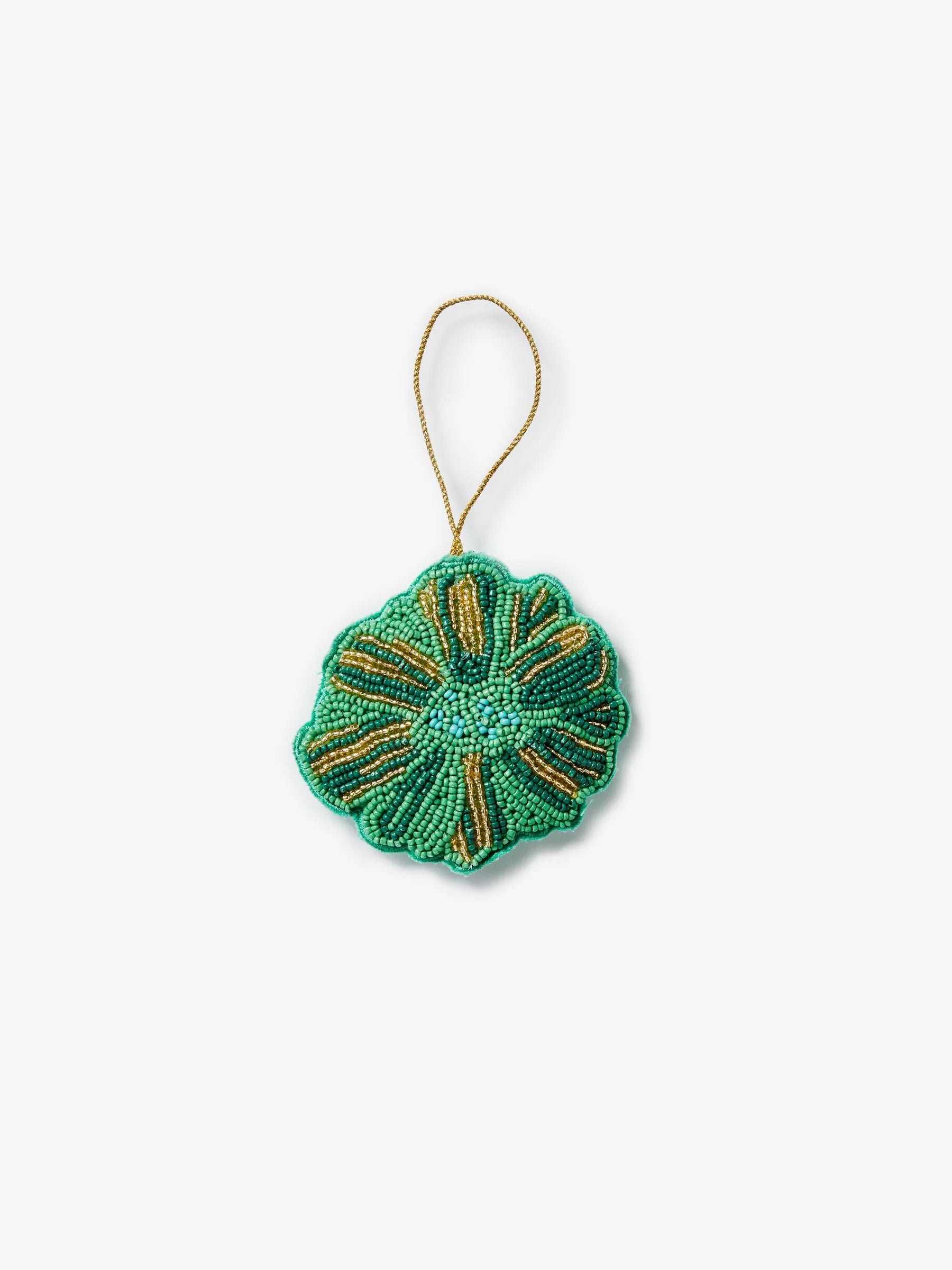 Christmas Decoration in Flower Green Beaded by Bonnie and Neil