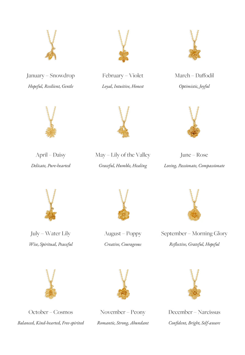 BIRTH FLOWER NECKLACE | GOLD
