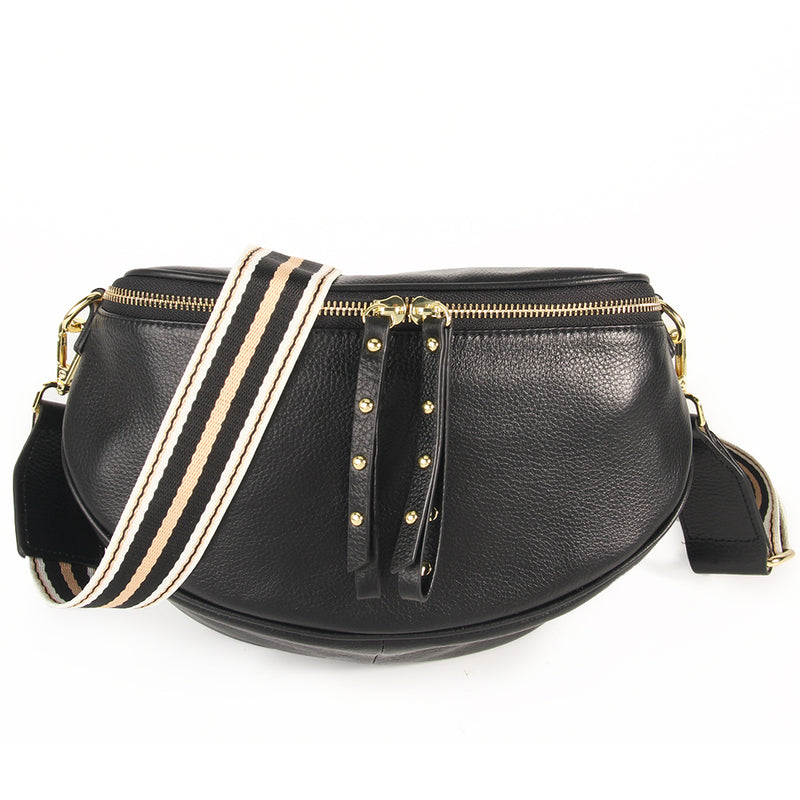 CROSSOVER LEATHER OBSESSED BAG | Black