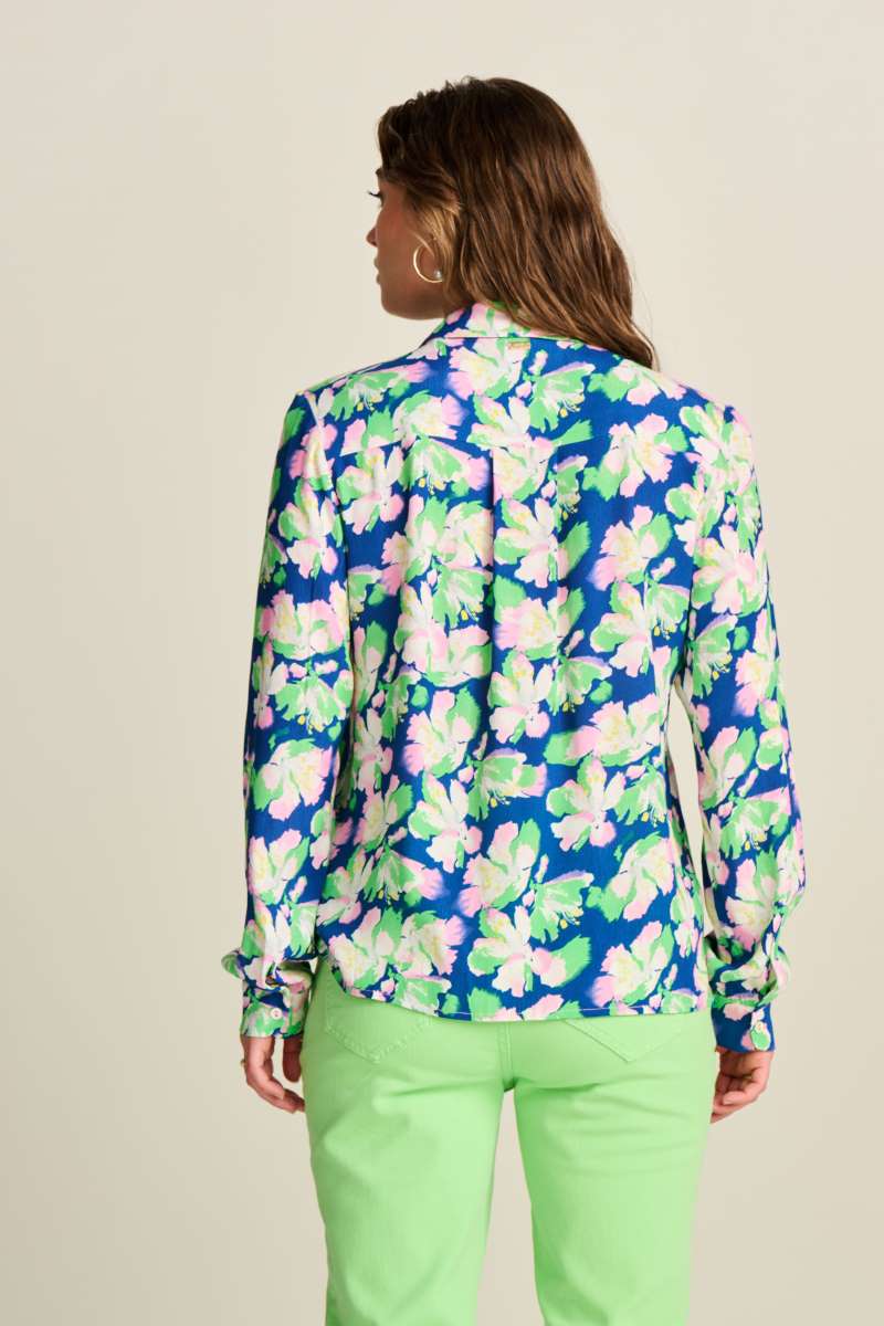 POM BLOUSE in Mila Lillies Blue from POM Amsterdam