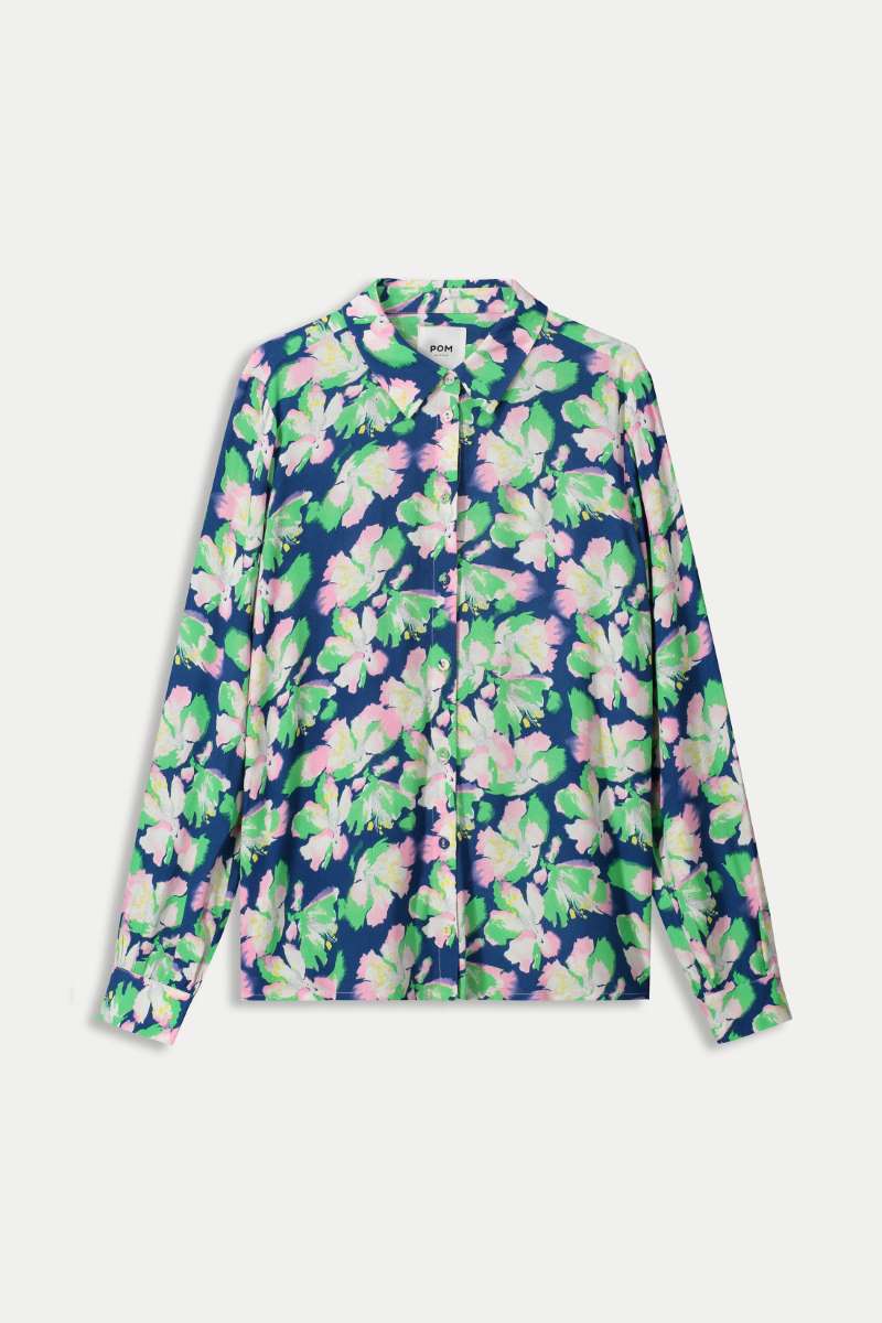 POM BLOUSE in Mila Lillies Blue from POM Amsterdam