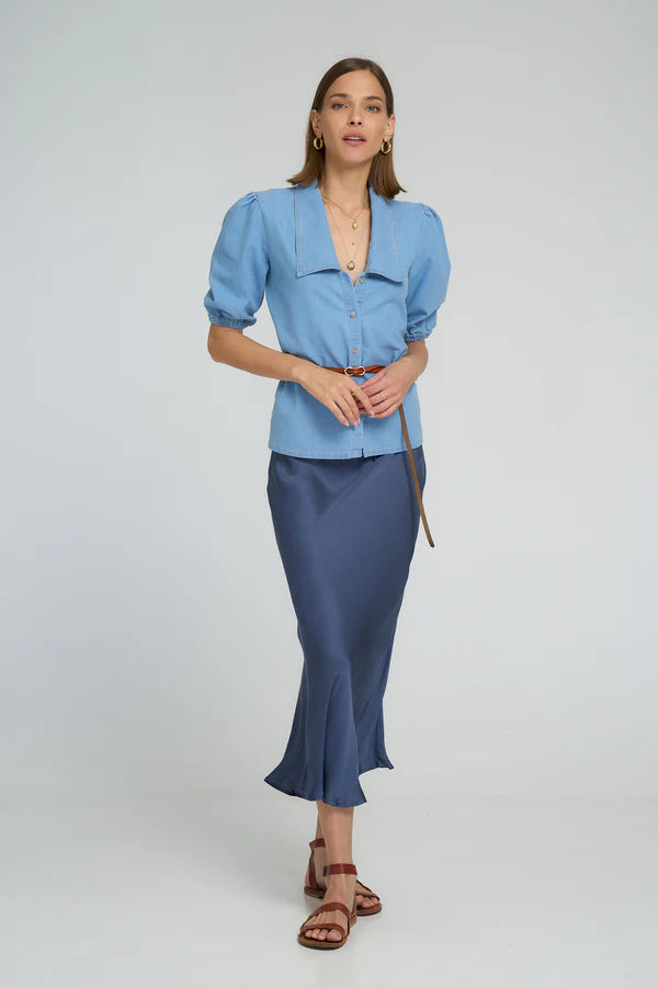 LUNAR SKIRT in Ocean Blue, by Lilya