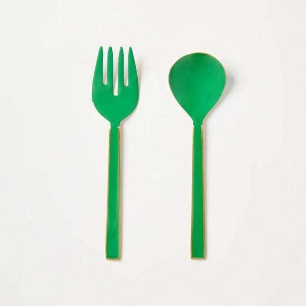 ENAMEL SALAD SERVER | Emerald