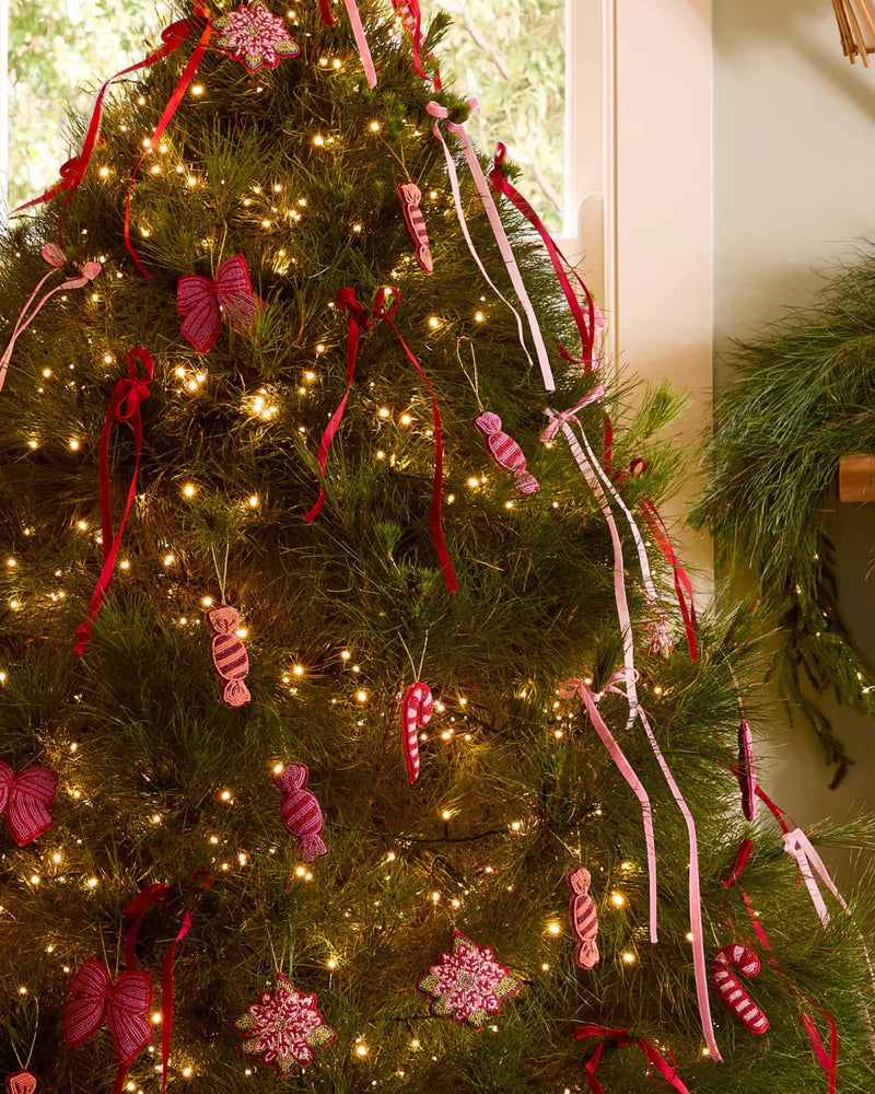 Christmas Decoration in Bow Pink Beaded by Bonnie and Neil