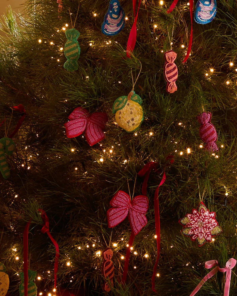 Christmas Decoration in Bow Pink Beaded by Bonnie and Neil