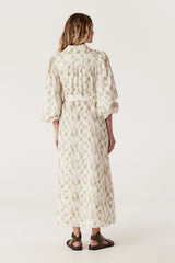 ADELINE LINEN DRESS | Ikat Print