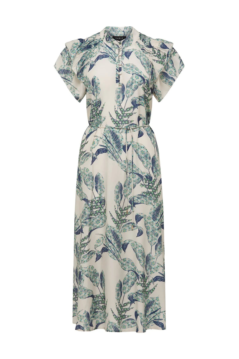 PALOMA FRILL DRESS | Leaf Print