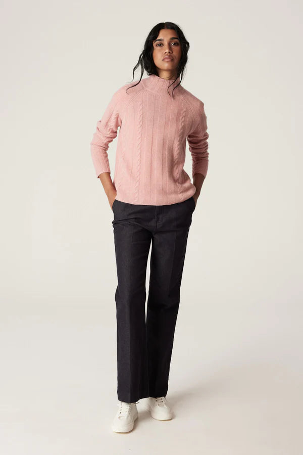 CASHWOOL CABLE JUMPER | Dusty Pink