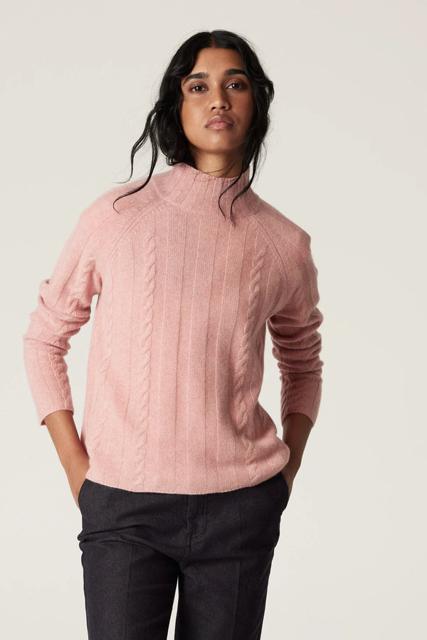 CASHWOOL CABLE JUMPER | Dusty Pink