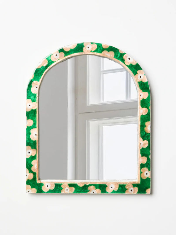 PARADIS GREEN FLORAL MIRROR by Jones & Co