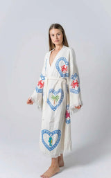 NATURAL LONG ROBE | Multi Motif